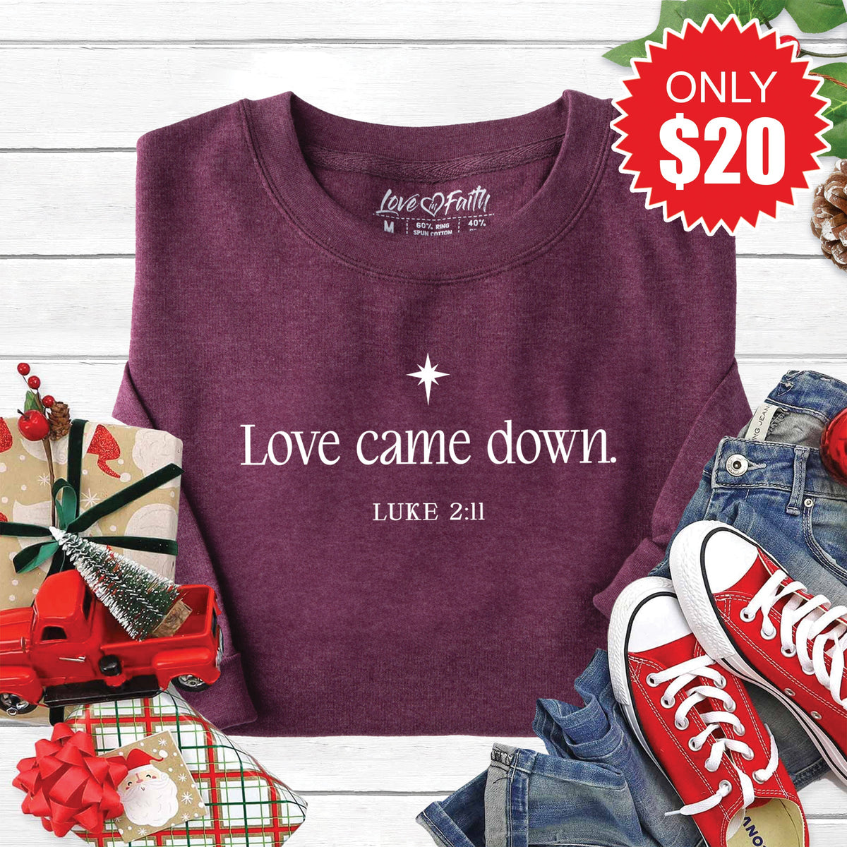 Love Came Down Sweatshirt - Heather Sugar Plum - 20 product image 1