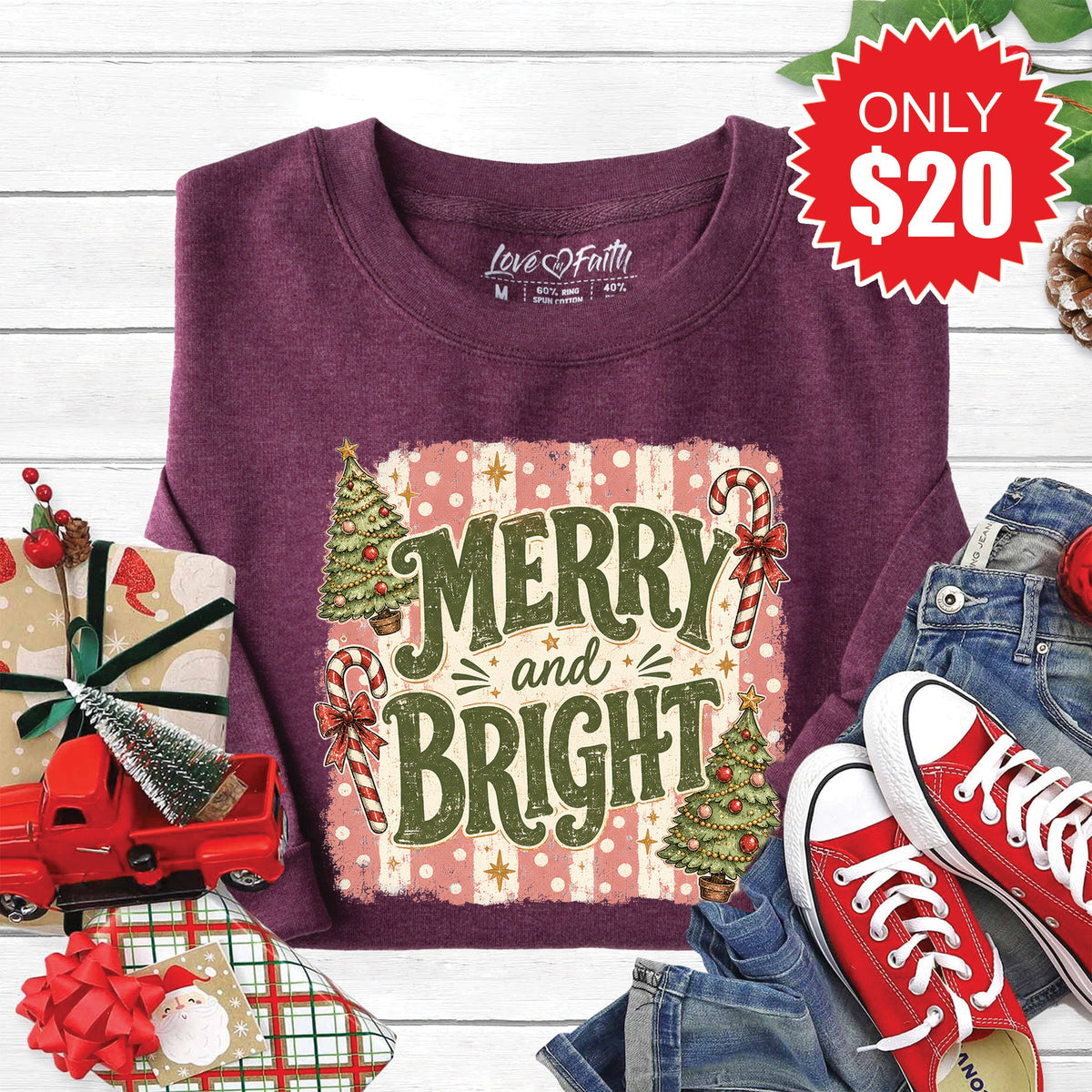 Merry and Bright Sweatshirt - Heather Sugar Plum - 20 product image 1