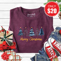 Merry Christmas Sweatshirt - Heather Sugar Plum - 20 product image 1