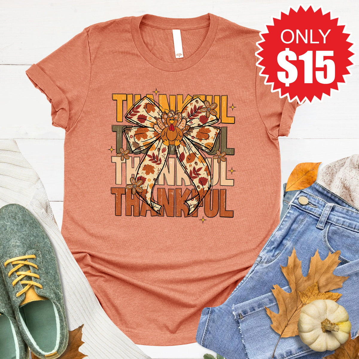 Thankful Tee - Heather Terracotta - 15 product image 1