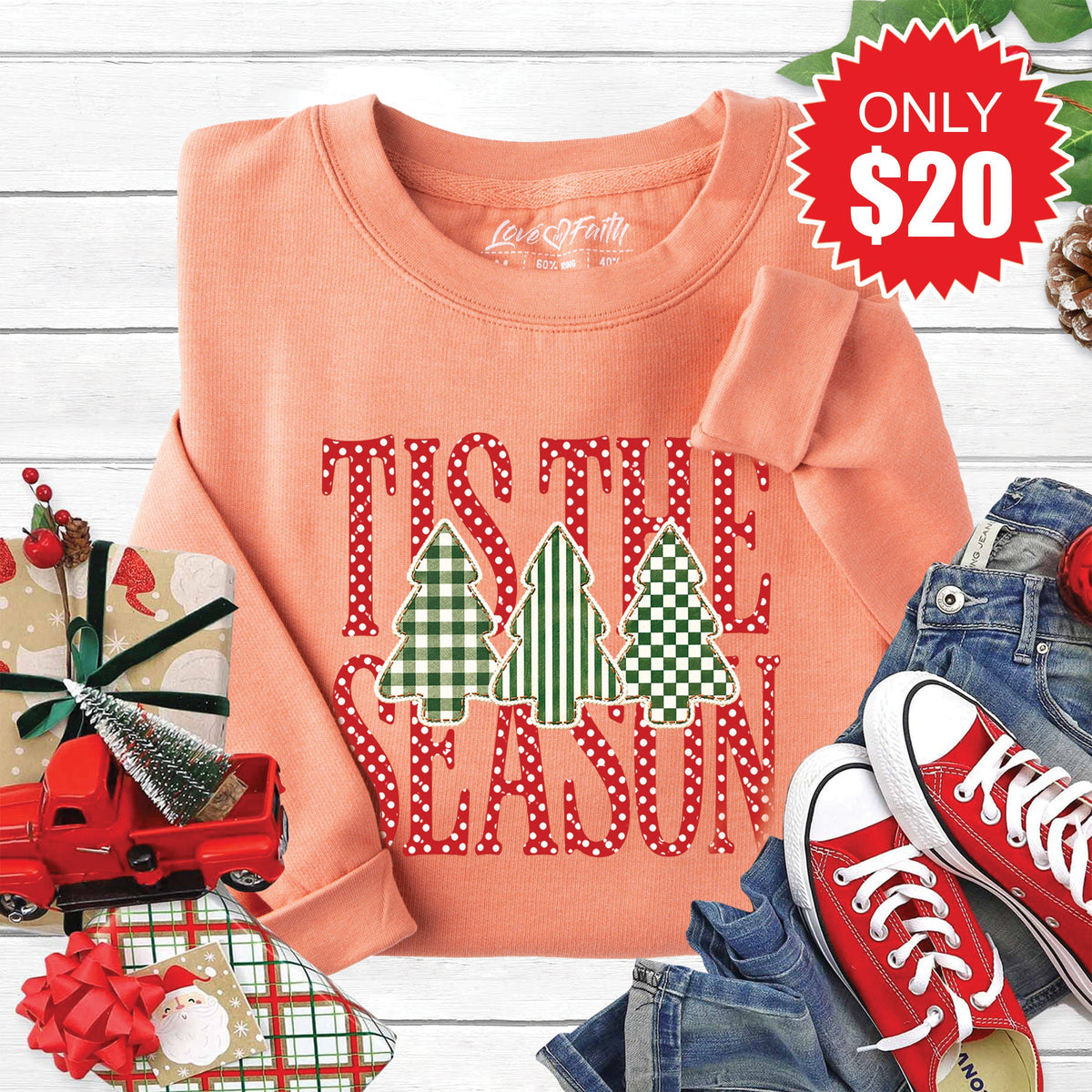 Tis The Season Sweatshirt - Heather Terracotta - 20 product image 1