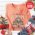 All is Calm Cow Sweatshirt - Heather Terracotta - 20 product image 1