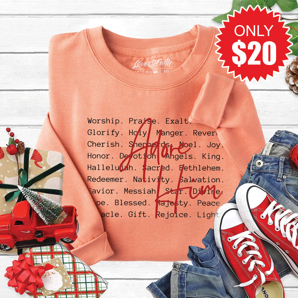Adore Him Sweatshirt - Heather Terracotta - 20 product image 1
