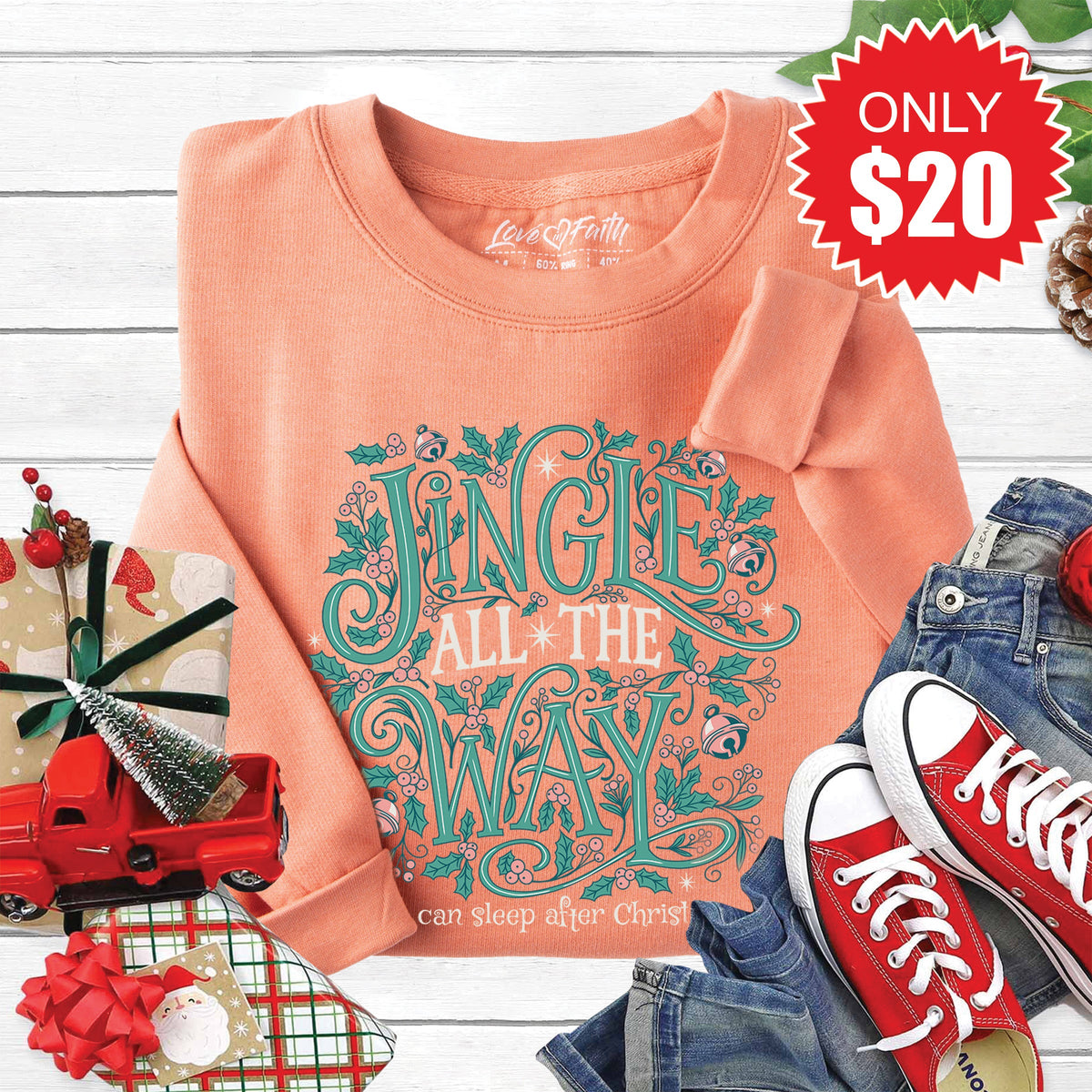 Jingle All Sweatshirt - Heather Terracotta - 20 product image 1