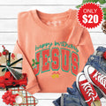 Happy Birthday Jesus Sweatshirt - Heather Terracotta - 20 product image 1