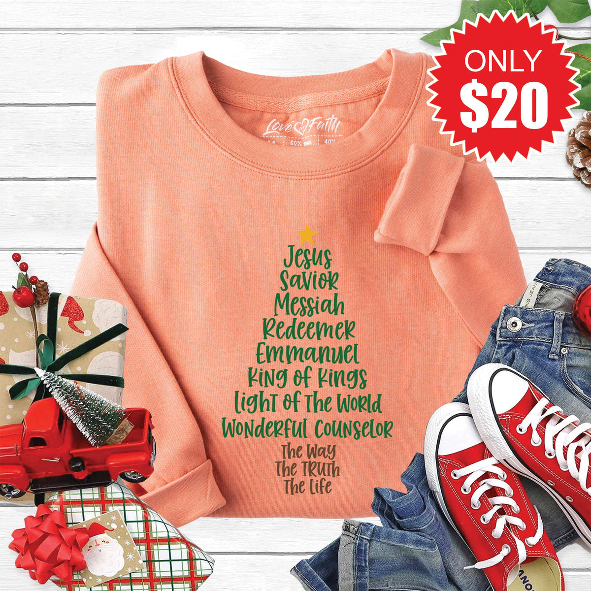 Jesus Tree Sweatshirt - Heather Terracotta - 20 product image 1