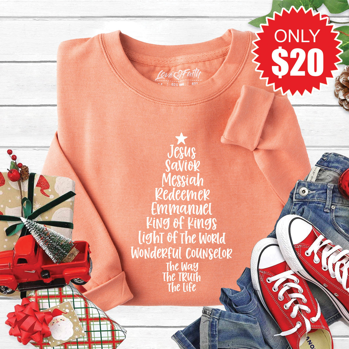 Jesus Tree Sweatshirt - Heather Terracotta - 20