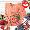 Jesus Is The Reason Sweatshirt - Heather Terracotta - 20 product image 1