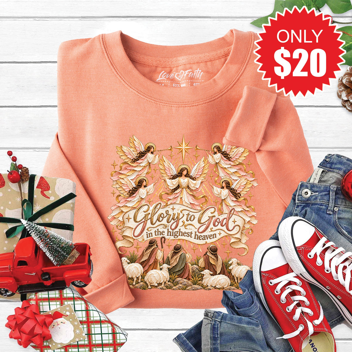 Glory to God Sweatshirt - Heather Terracotta - 20 product image 1