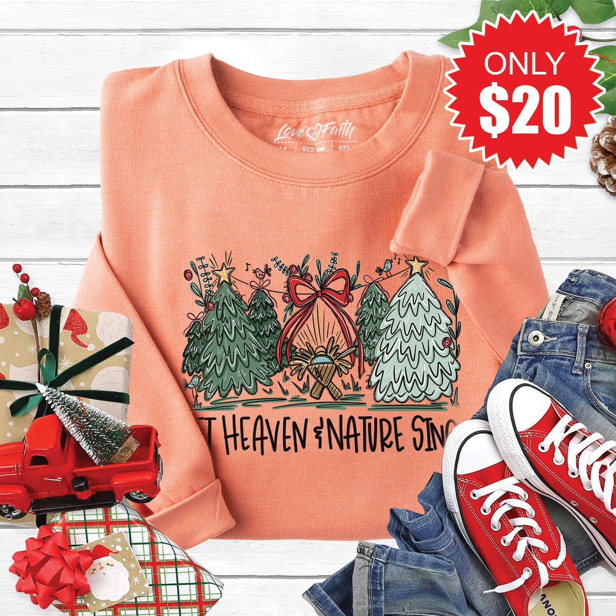 Let Heaven and Nature Sing Sweatshirt - Heather Terracotta product image 1