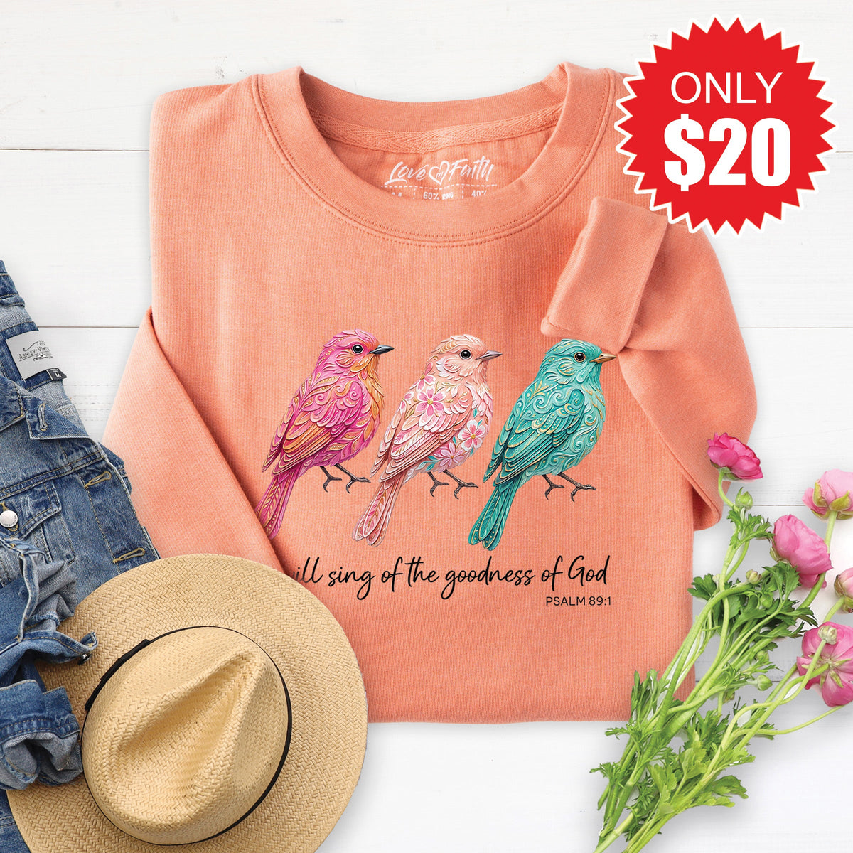 Goodness of God Sweatshirt - Heather Terracotta - 20 product image 1