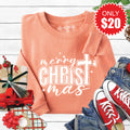 Merry Christmas Sweatshirt - Heather Terracotta - 20 product image 1