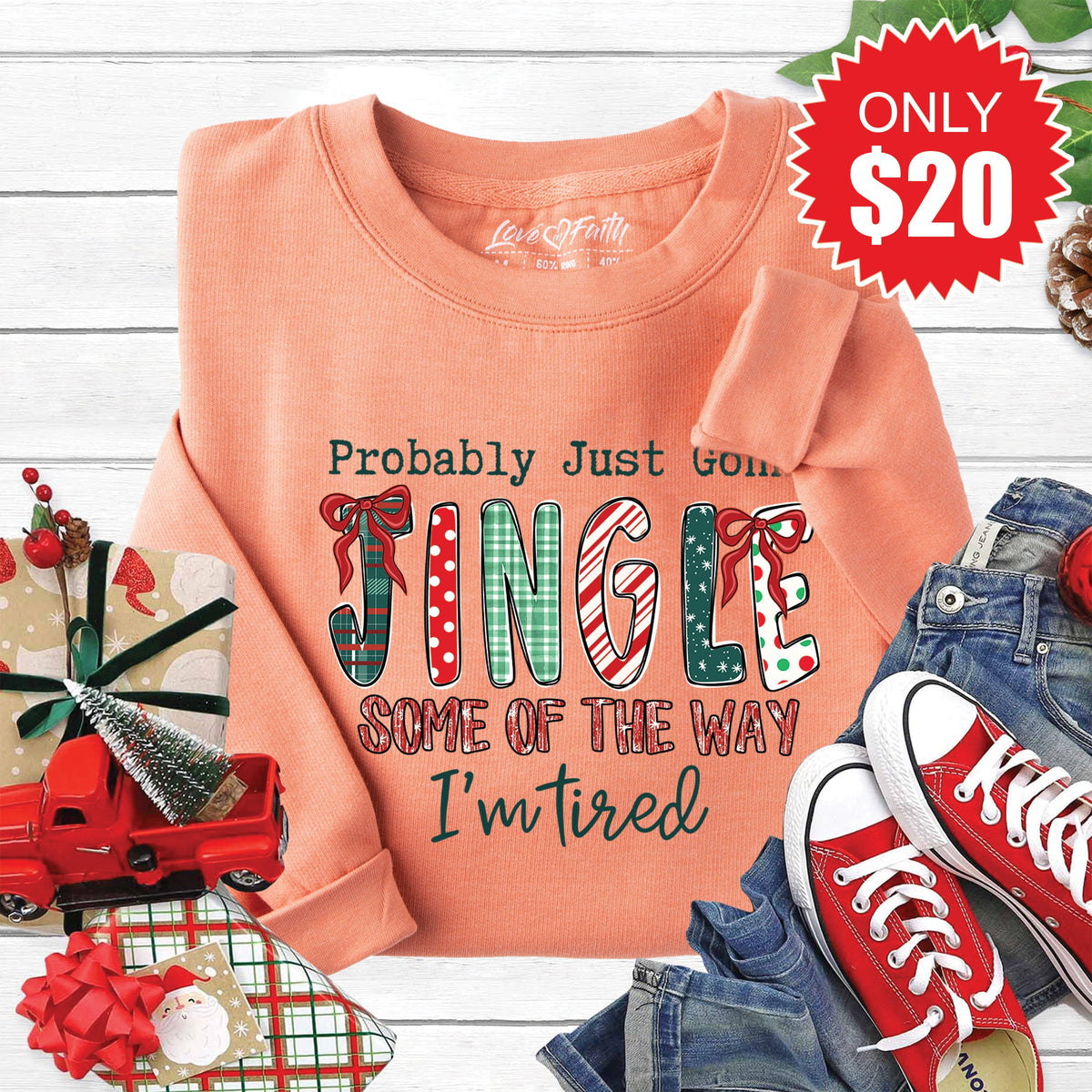 Jingle Some Of The Way Sweatshirt - Heather Terracotta - 20 product image 1