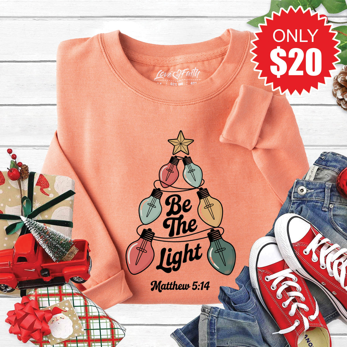 Be The Light Sweatshirt - Heather Terracotta - 20 product image 1