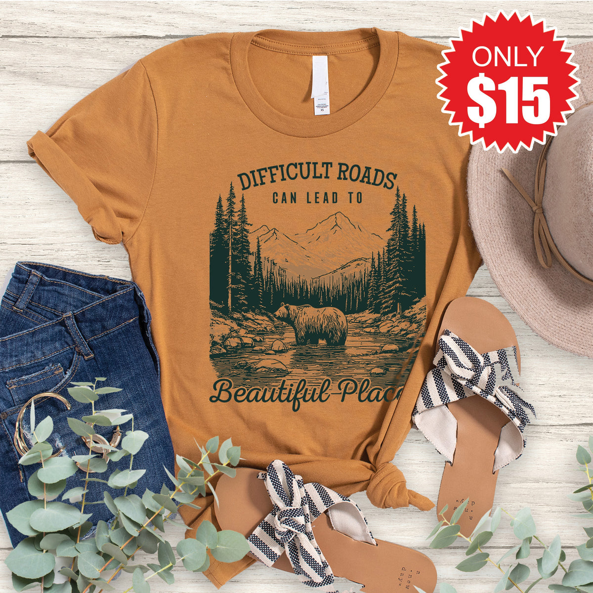 Beautiful Places Tee - Heather Toast - 15 product image 1