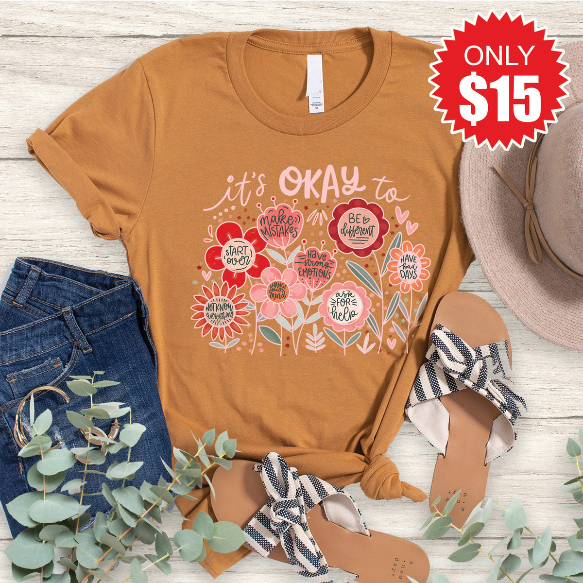 It's Okay Tee - Heather Toast - 15 product image 1
