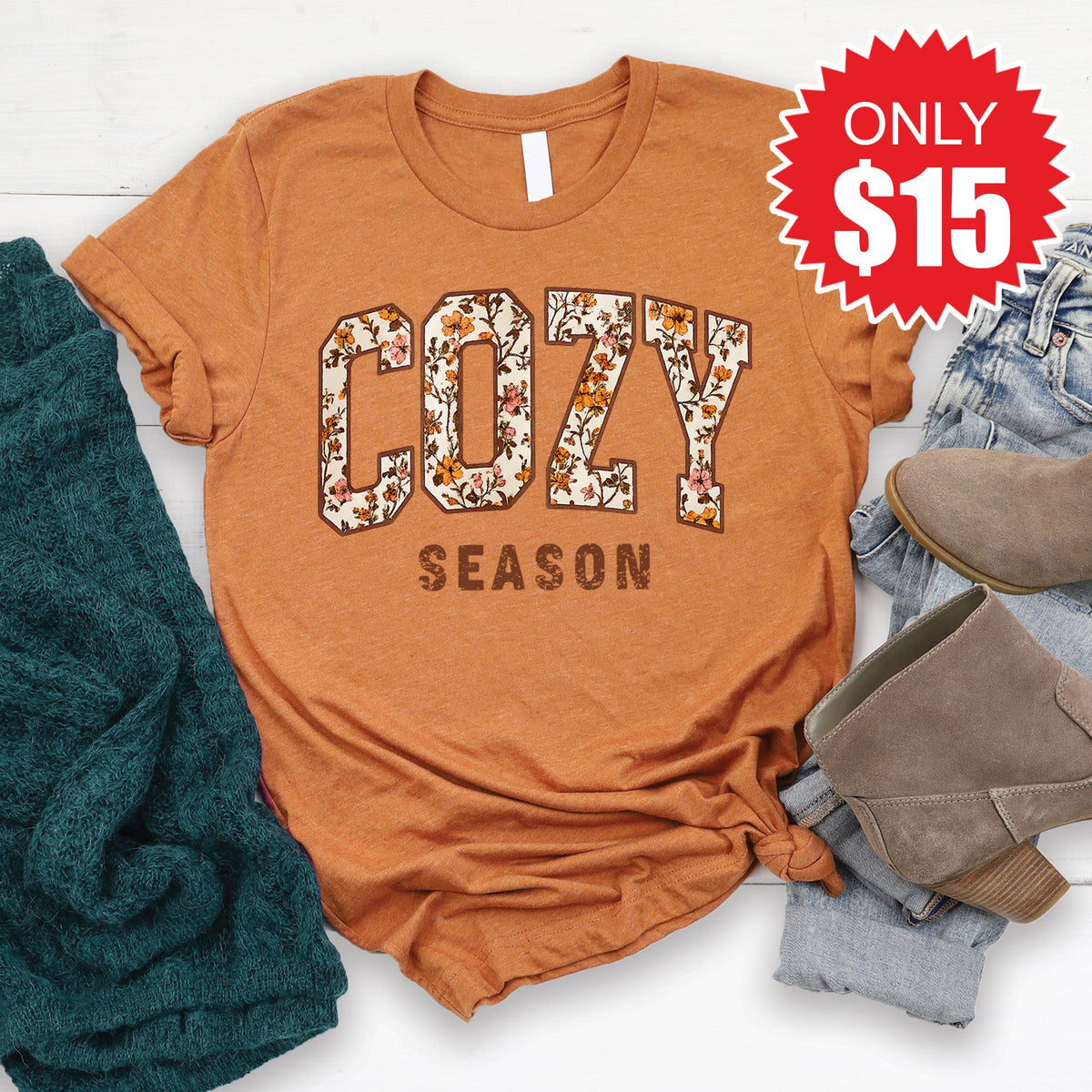 Cozy Season Tee - Heather Autumn - 15 product image 1