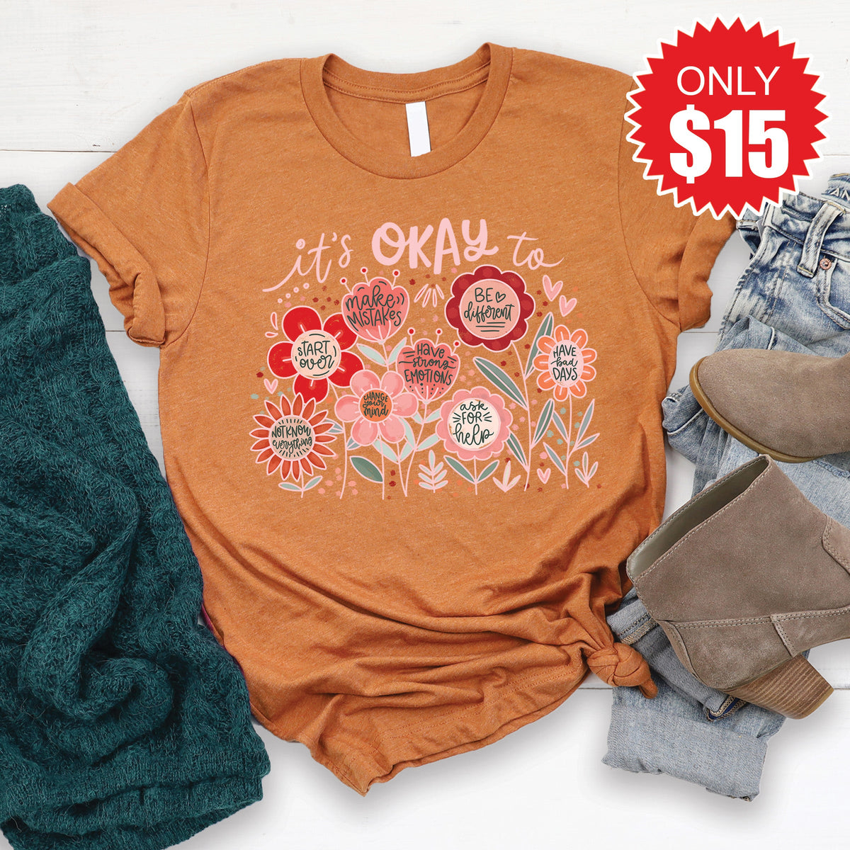 It's Okay Tee - Heather Autumn - 15 product image 1