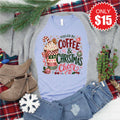 Coffee and Christmas Cheer Tee - Heather Blue - 15 product image 1
