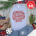 Merry Christmas Yall Tee - Heather Blue - 15 product image 1