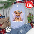 Christmas Cow Tee - Heather Blue - 15 product image 1