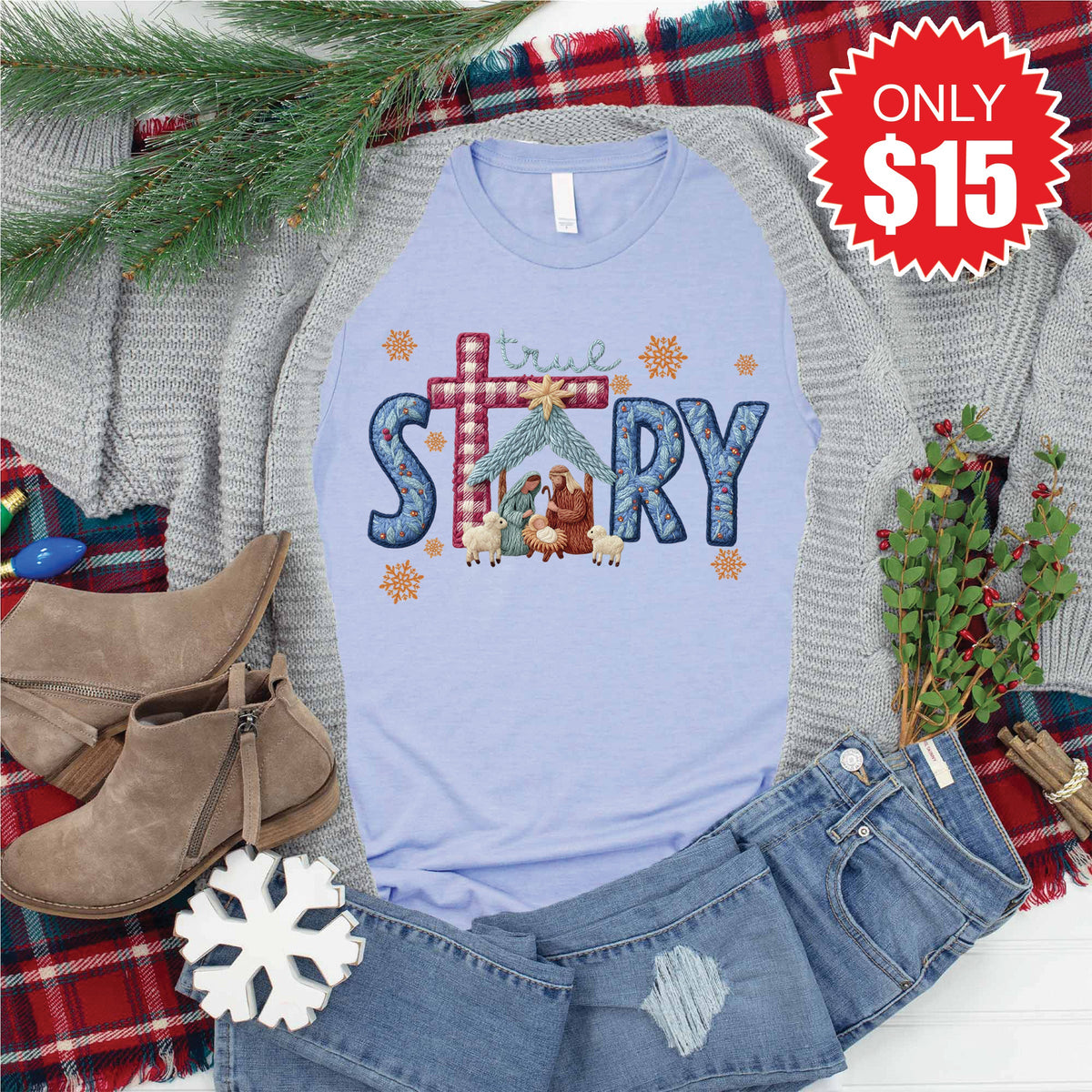 True Story Tee - Heather Blue - 15 product image 1