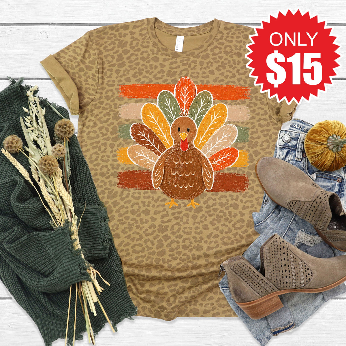 Turkey Tee - Brown Leopard - 15 product image 1