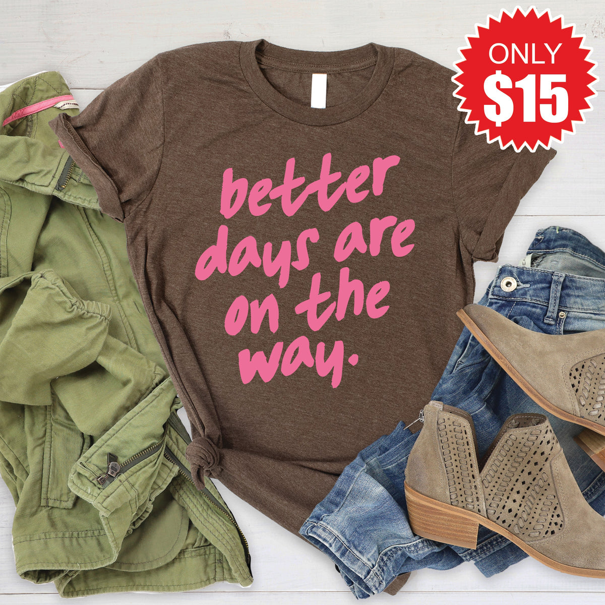 Better Days Tee - Heather Brown - 15 product image 1
