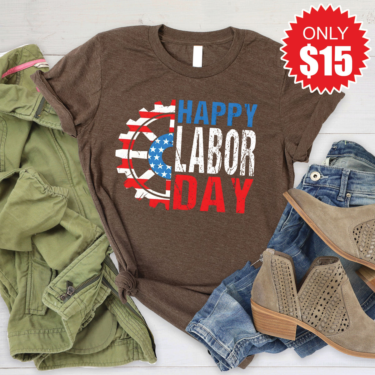Happy Labor Day Tee - Heather Brown - 15 product image 1