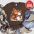 Christmas Cow Tee - Heather Brown - 15 product image 1