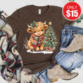 Christmas Cow Tee - Heather Brown - 15 product image 1