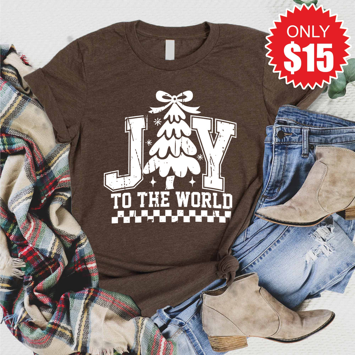 Joy To The World Tee - Heather Brown - 15 product image 1
