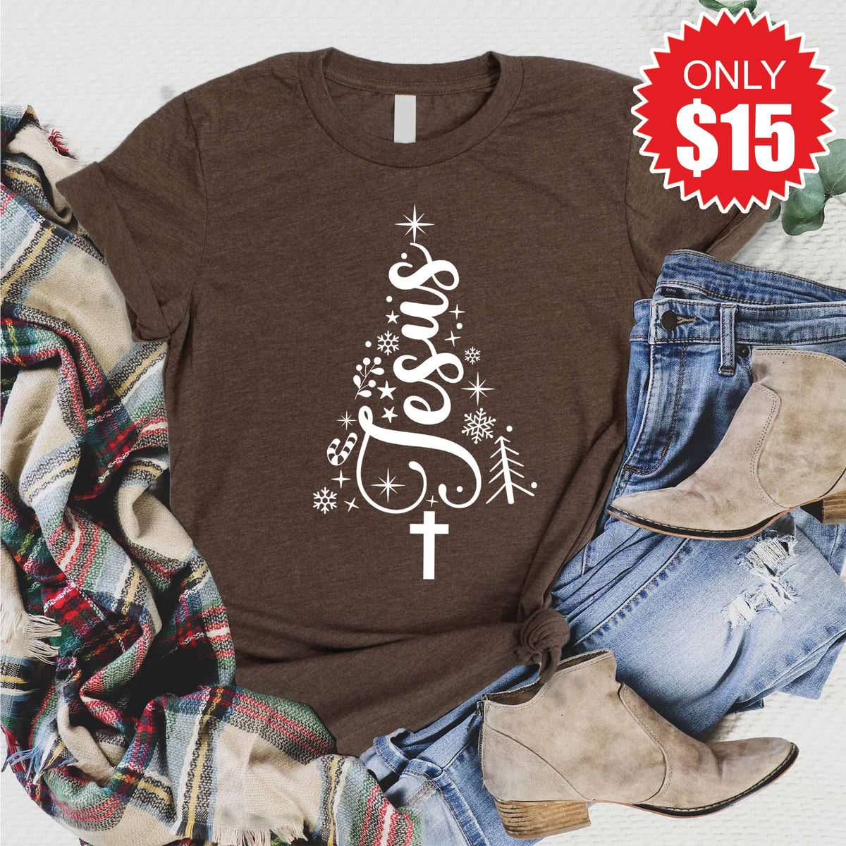 Jesus Tee - Heather Brown - 15 product image 1