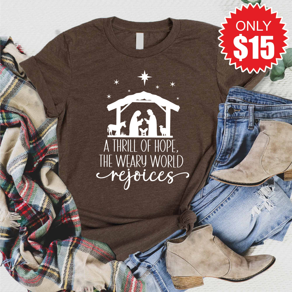 A Thrill of Hope Tee - Heather Brown - 15 product image 1
