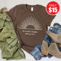 The World Is Brighter Tee - Heather Brown - 15 product image 1