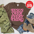Jesus Over Everything Tee - Heather Brown - 15 product image 1