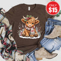 Christmas Cow Tee - Heather Brown - 15 product image 1