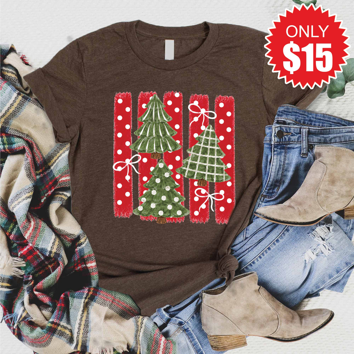 Christmas Trees Tee - Brown Leopard - 15 product image 1