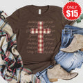 Gingham Cross Tee - Heather Brown - 15 product image 1