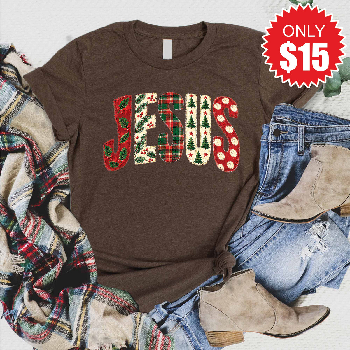 Jesus Tee - Heather Brown - 15 product image 1