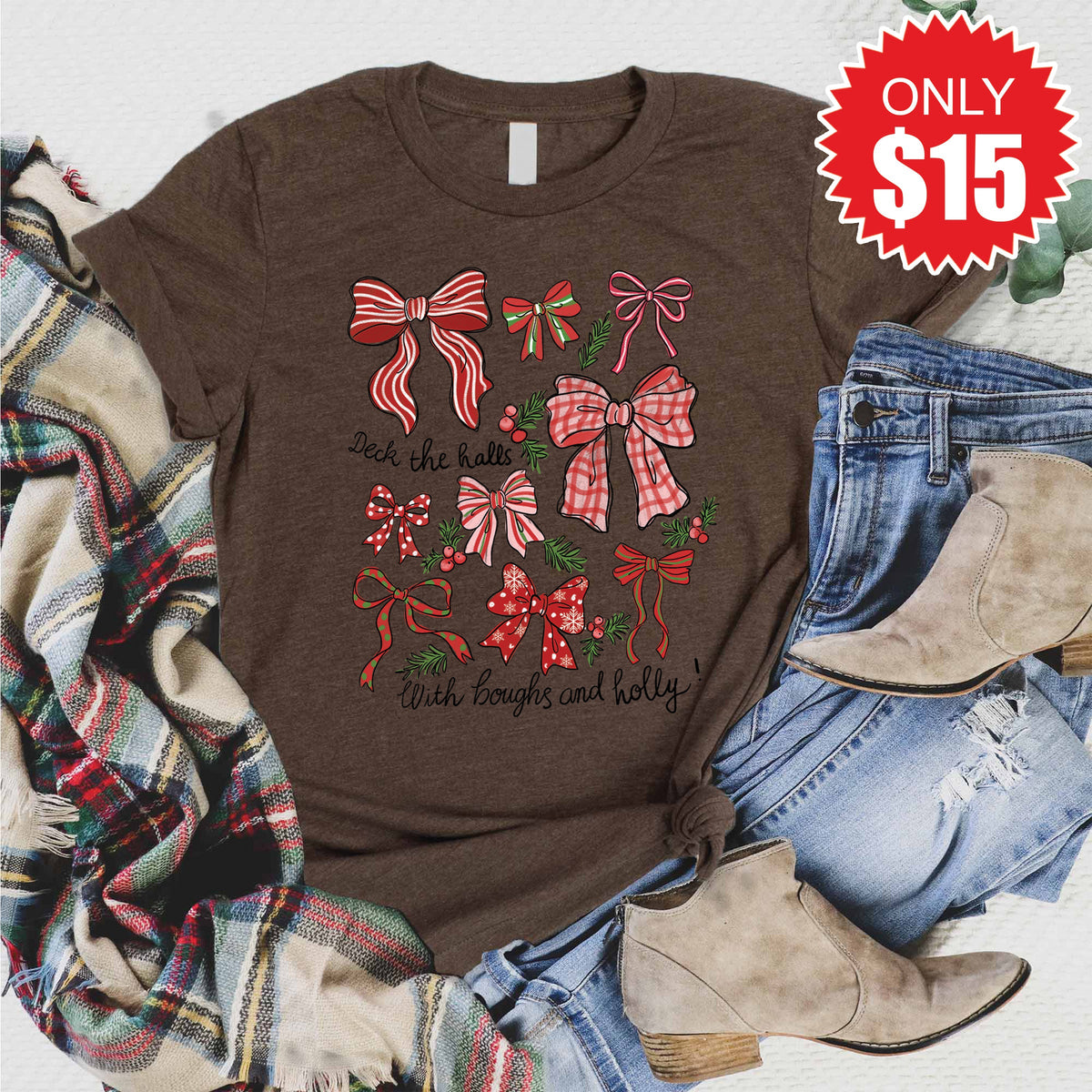 Deck The Halls Tee - Heather Brown - 15 product image 1