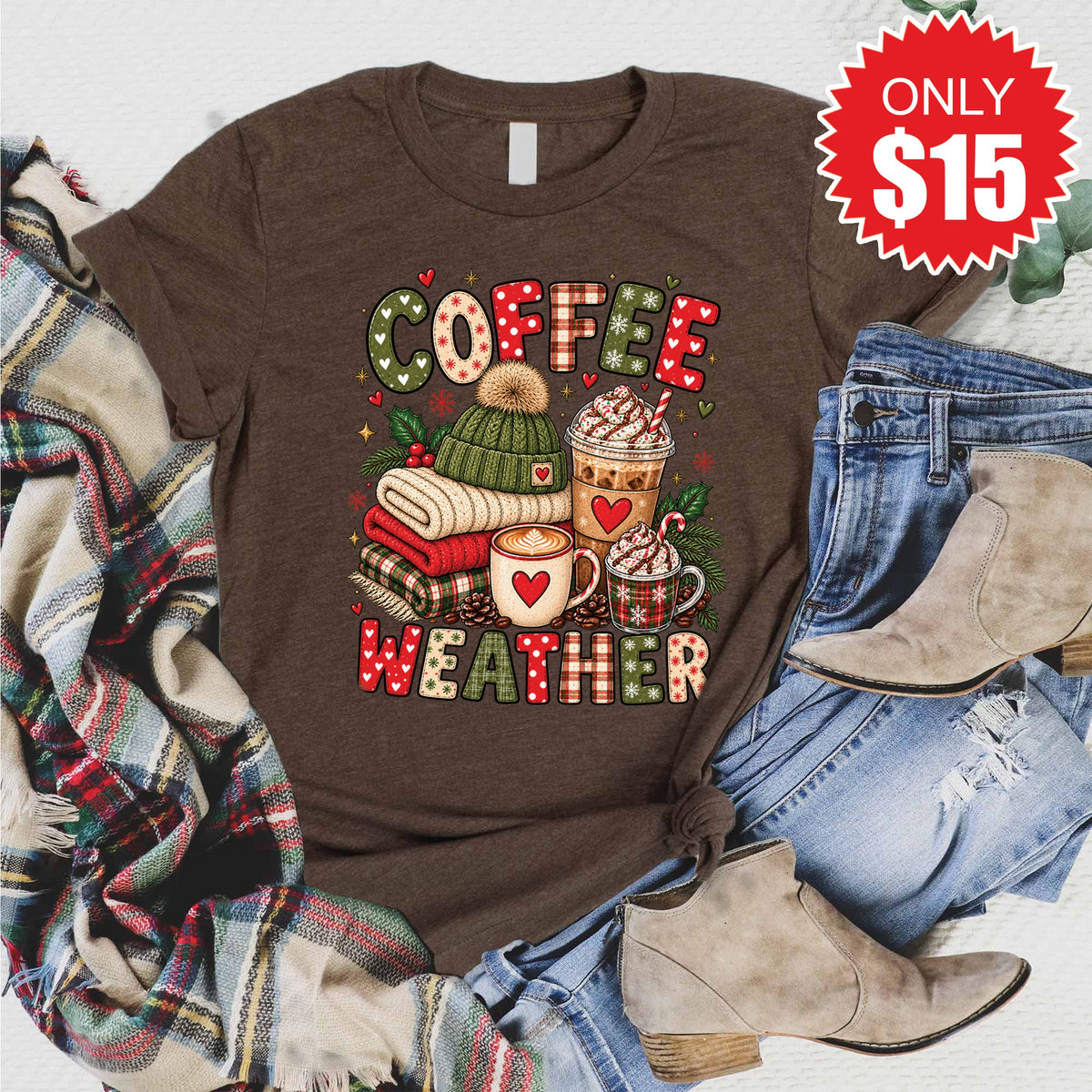 Coffee Weather Tee - Heather Brown - 15 product image 1