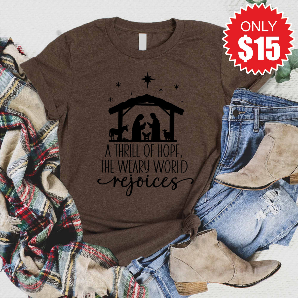 A Thrill of Hope Tee - Heather Brown - 15 product image 1