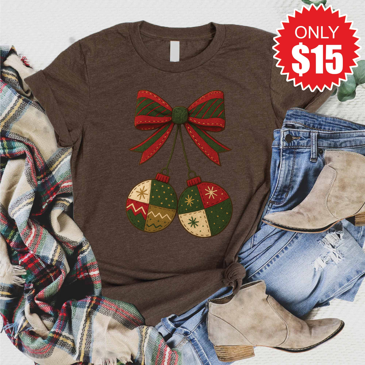 Christmas Balls Tee - Heather Brown - 15 product image 1