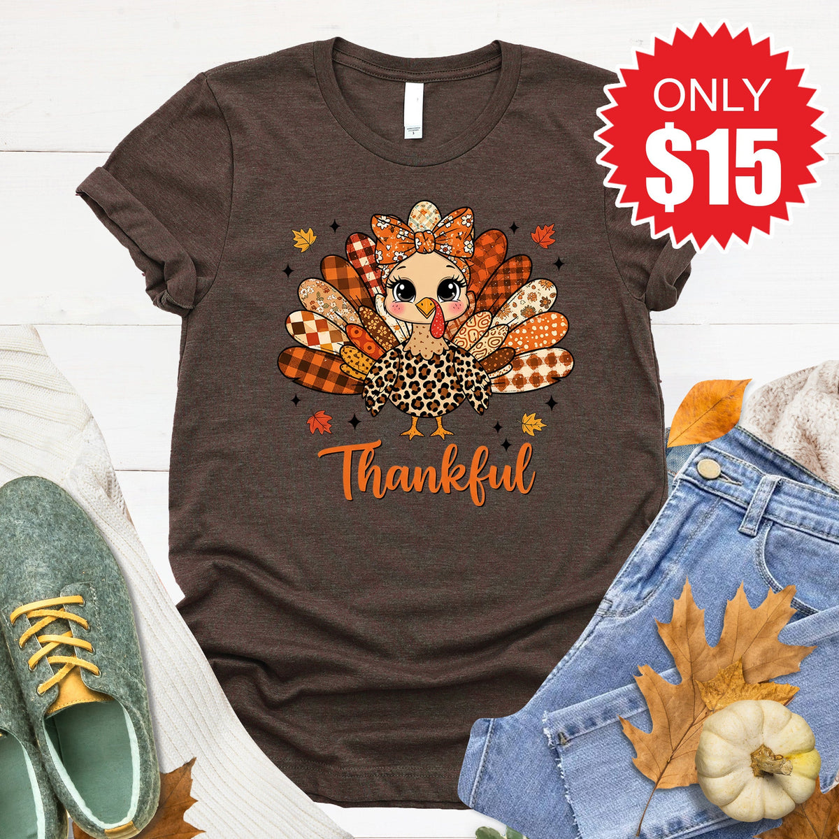 Thankful Tee - Heather Brown - 15 product image 1