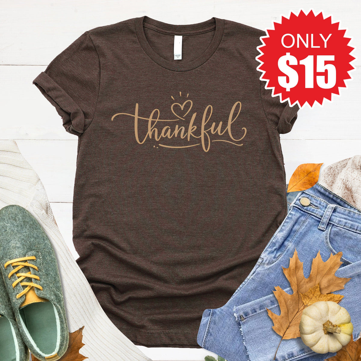 Thankful Tee - Heather Brown - 15 product image 1