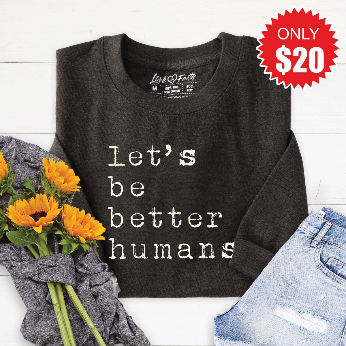 Better Humans Sweatshirt - Heather Charcoal - 20 product image 1