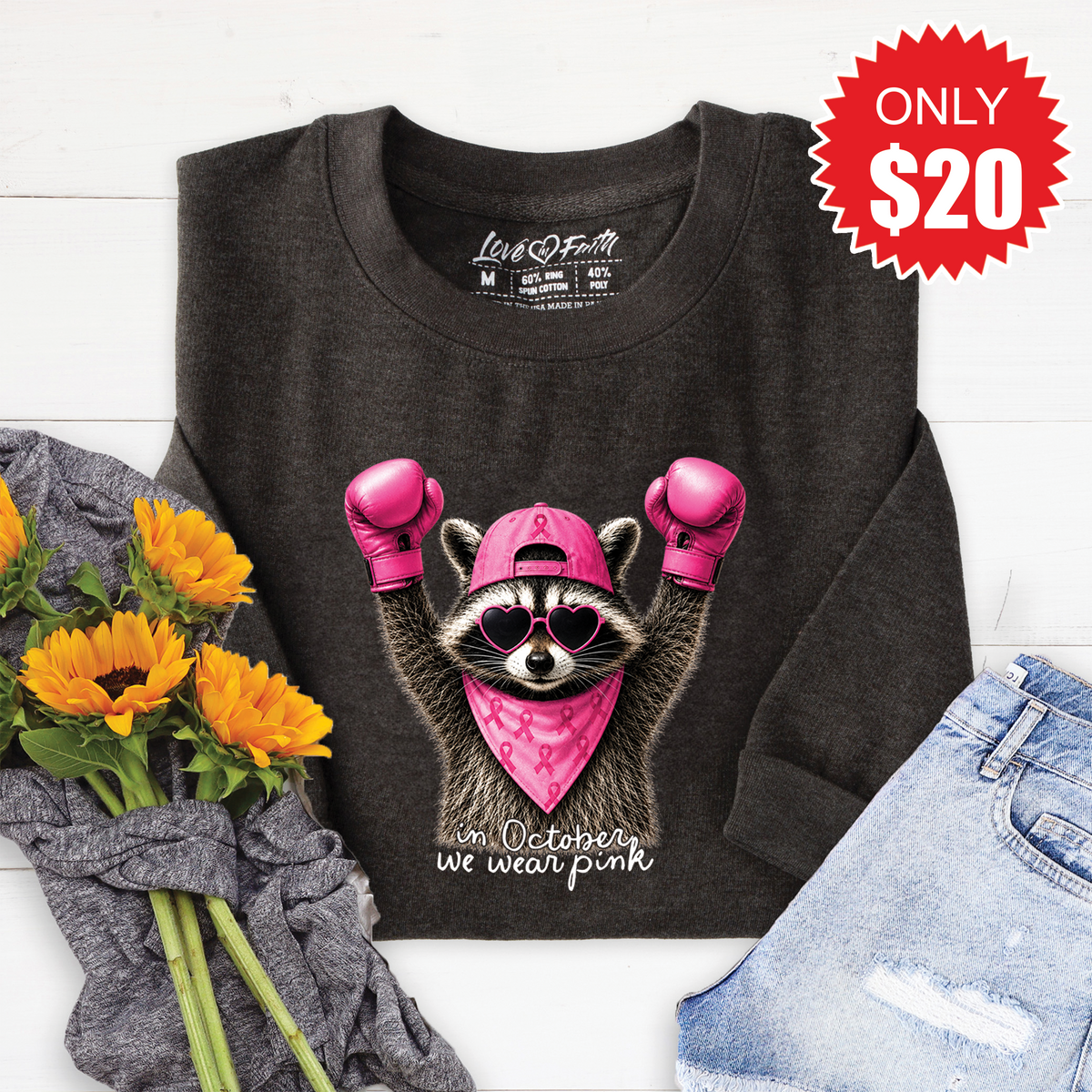 We Wear Pink Sweatshirt - Heather Charcoal - 20 product image 1