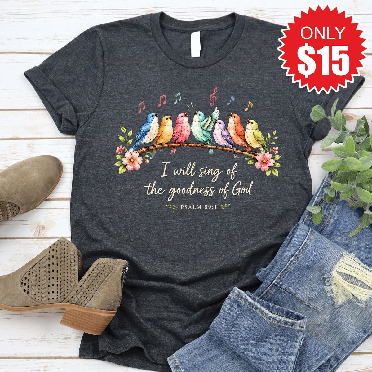 Goodness of God Tee - Heather Charcoal - 15 product image 1