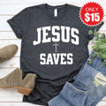 Jesus Saves Tee - Heather Charcoal - 15 product image 1